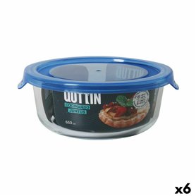Boîte à lunch hermétique Quttin Bleu Transparent 650 ml (6 Unités)