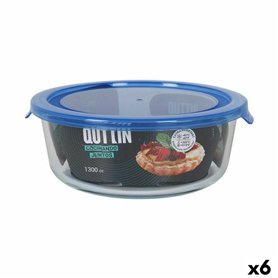 Boîte à lunch hermétique Quttin Bleu Transparent 1,3 L (6 Unités)