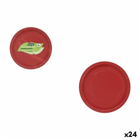 Service de vaisselle Algon Rouge 20 cm 10 Pièces (24 Unités)