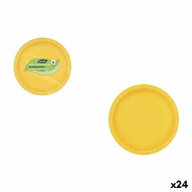 Service de vaisselle Algon Jaune 20 cm 10 Pièces (24 Unités)