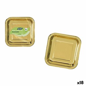 Service de vaisselle Algon Doré 23 cm 10 Pièces (18 Unités)