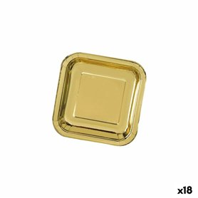 Service de vaisselle Algon Doré 26 cm 3 Pièces (18 Unités)