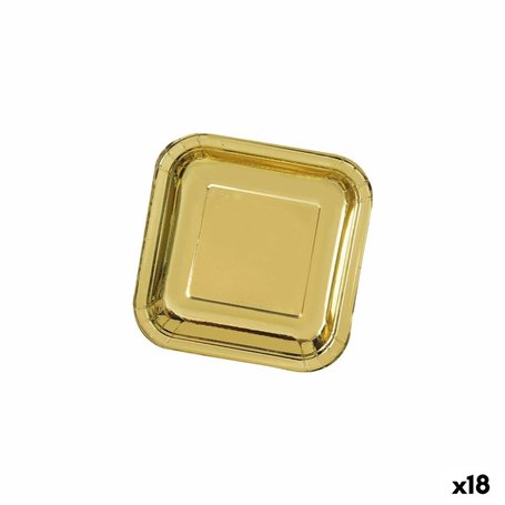 Service de vaisselle Algon Doré 26 cm 3 Pièces (18 Unités)