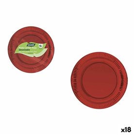 Service de vaisselle Algon Rouge 23 cm 10 Pièces (18 Unités)
