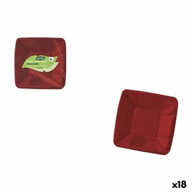 Service de vaisselle Algon Rouge 18 cm 12 Pièces (18 Unités)