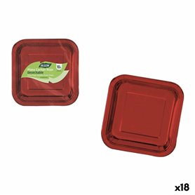 Service de vaisselle Algon Rouge 23 cm 10 Pièces (18 Unités)
