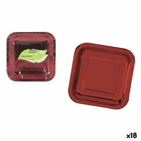 Service de vaisselle Algon Rouge 26 cm 3 Pièces (18 Unités)