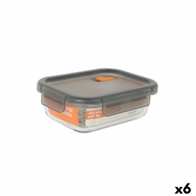 Boîte à lunch hermétique MasterChef Gris Transparent Rectangulaire 630 ml (6 Unités)