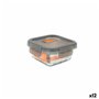 Boîte à lunch hermétique MasterChef Gris Transparent Carré 310 ml (12 Unités)