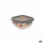 Boîte à lunch hermétique MasterChef Gris Transparent Carré 530 ml (12 Unités)