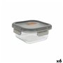 Boîte à lunch hermétique MasterChef Gris Transparent Carré 1,1 L (6 Unités)