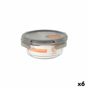 Boîte à lunch hermétique MasterChef Gris Transparent Ronde 640 ml (6 Unités)