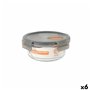 Boîte à lunch hermétique MasterChef Gris Transparent Ronde 640 ml (6 Unités)