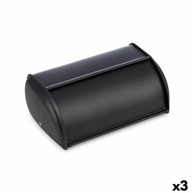 Corbeille à Pain Quttin Noir Métal 43,5 x 27,5 x 18,5 cm (3 Unités)