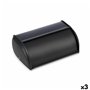 Corbeille à Pain Quttin Noir Métal 43,5 x 27,5 x 18,5 cm (3 Unités)
