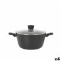 Casserole avec Couvercle MasterChef 28 cm (4 Unités)