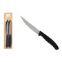 Ensemble de couteaux à viande Quttin 11 cm Noir Argenté Acier inoxydable 4 Pièces (18 Unités)