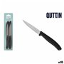 Jeu de couteaux d'éplucheur Quttin Basic Noir Argenté Acier inoxydable 9 cm 4 Pièces (18 Unités)