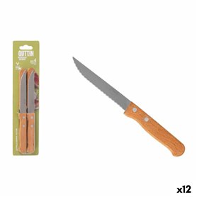 Ensemble de couteaux à viande Inde Natura Marron Argenté 10,5 cm Polyvalents 4 Pièces (12 Unités)