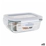 Boîte à lunch hermétique Santa Clara Transparent Rectangulaire 375 ml (12 Unités)