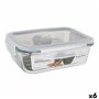 Boîte à lunch hermétique Santa Clara Transparent Rectangulaire 1L (6 Unités)