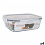 Boîte à lunch hermétique Santa Clara Transparent Rectangulaire 2,4 L (4 Unités)