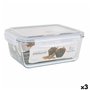 Boîte à lunch hermétique Santa Clara Transparent Rectangulaire 3,5 L (3 Unités)