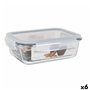 Boîte à lunch hermétique Santa Clara Transparent Rectangulaire 1,5 L (6 Unités)