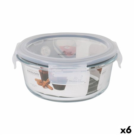 Boîte à lunch hermétique Santa Clara Transparent 650 ml (6 Unités)