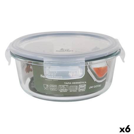 Boîte à lunch hermétique Santa Clara Transparent Ø 17 cm 0,9 l (6 Unités)