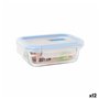 Boîte à lunch hermétique Quttin Transparent Rectangulaire 375 ml (12 Unités)