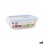 Boîte à lunch hermétique Quttin Boho Transparent Rectangulaire 600 ml (6 Unités)
