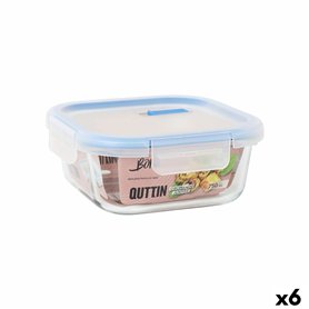 Boîte à lunch hermétique Quttin Boho Transparent 750 ml (6 Unités)