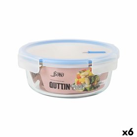 Boîte à lunch hermétique Quttin Boho Transparent 1,3 L (6 Unités)