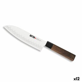 Couteau de cuisine Quttin SANTOKU Takamura Marron Argenté 17 cm (12 Unités)