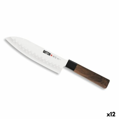 Couteau de cuisine Quttin SANTOKU Takamura Marron Argenté 17 cm (12 Unités)