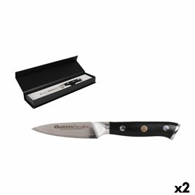Eplucheur Quttin Damaskus Noir Argenté Acier inoxydable 9 cm (2 Unités)