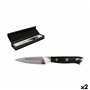 Eplucheur Quttin Damaskus Noir Argenté Acier inoxydable 9 cm (2 Unités)