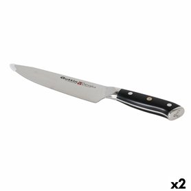 Couteau de cuisine Quttin DAMASKUS Noir Argenté 20 cm (2 Unités)