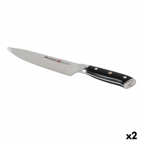 Couteau de cuisine Quttin DAMASKUS Noir Argenté 20 cm (2 Unités)