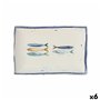 Plat à Gratin La Mediterránea Peixe Rectangulaire Poissons 30 x 20 x 2,5 cm (6 Unités)