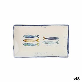 Plat à Gratin La Mediterránea Peixe Rectangulaire Poissons 25,3 x 15 x 2 cm (18 Unités)