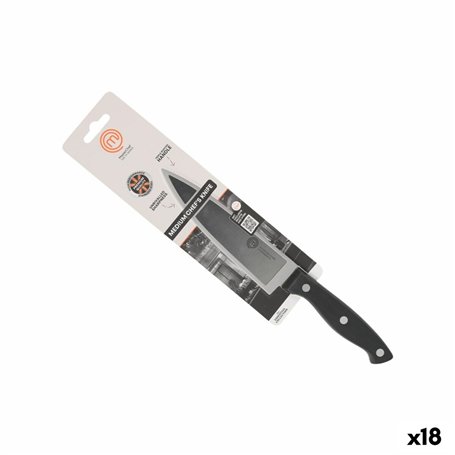 Couteau de cuisine MasterChef Chef Noir Argenté 15 cm (18 Unités)