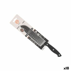 Couteau de cuisine MasterChef Noir Argenté 18 cm (18 Unités)