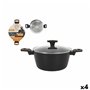 Casserole avec Couvercle MasterChef 24 cm 2,5 mm (4 Unités)