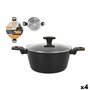Casserole avec Couvercle MasterChef 28 cm 2,5 mm (4 Unités)