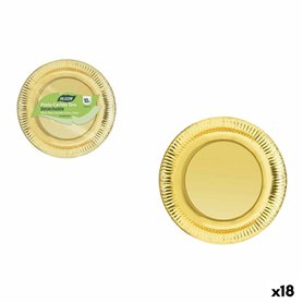 Service de vaisselle Algon Doré 23 cm 10 Pièces (18 Unités)