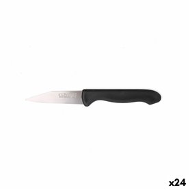 Jeu de couteaux d'éplucheur Cuyfor Noir Argenté Acier inoxydable 7,5 cm 6 Pièces (24 Unités)