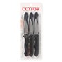Jeu de couteaux d'éplucheur Cuyfor Noir Argenté Acier inoxydable 7,5 cm 6 Pièces (24 Unités)