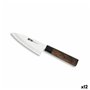 Couteau de cuisine Quttin DEBA Takamura Marron Argenté 11 cm (12 Unités)